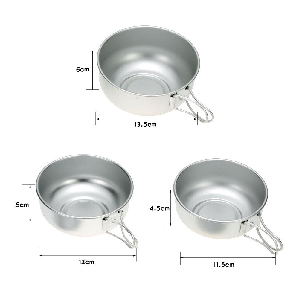 Camping Pots + Lid +2 Plates