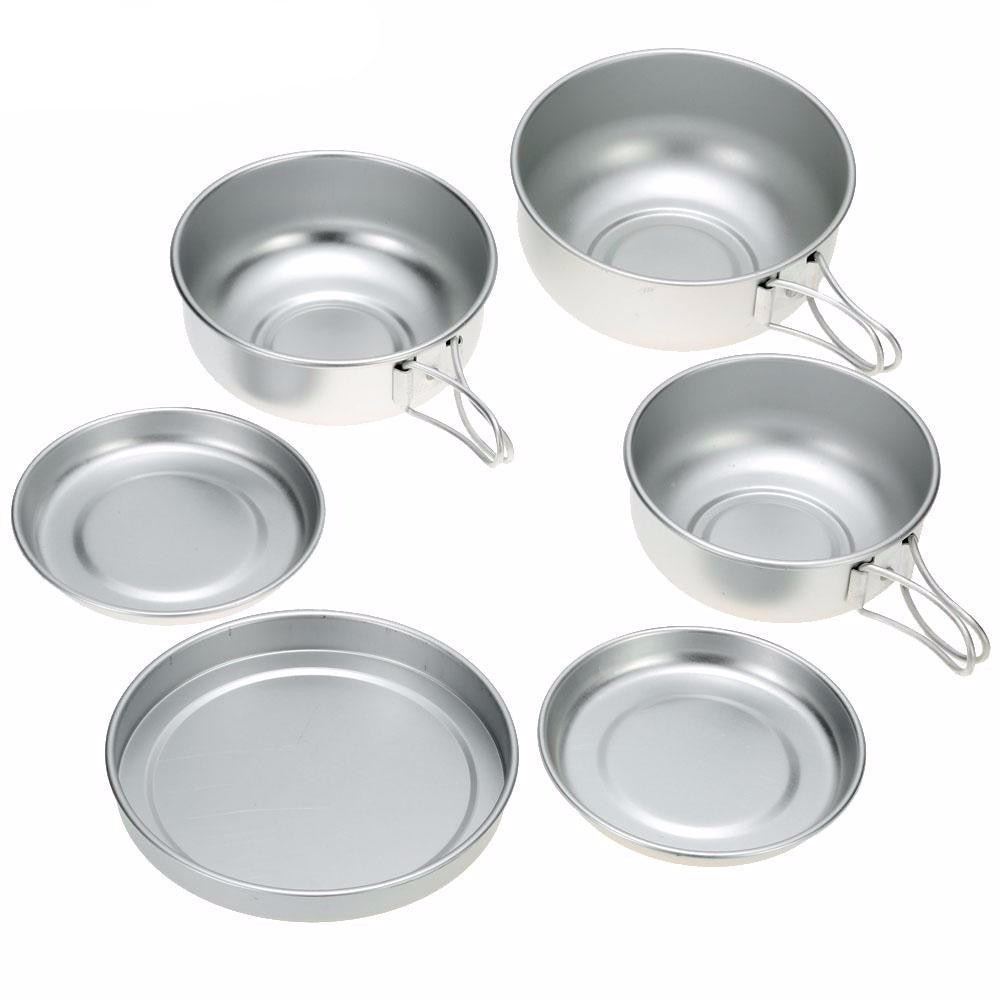 Camping Pots + Lid +2 Plates